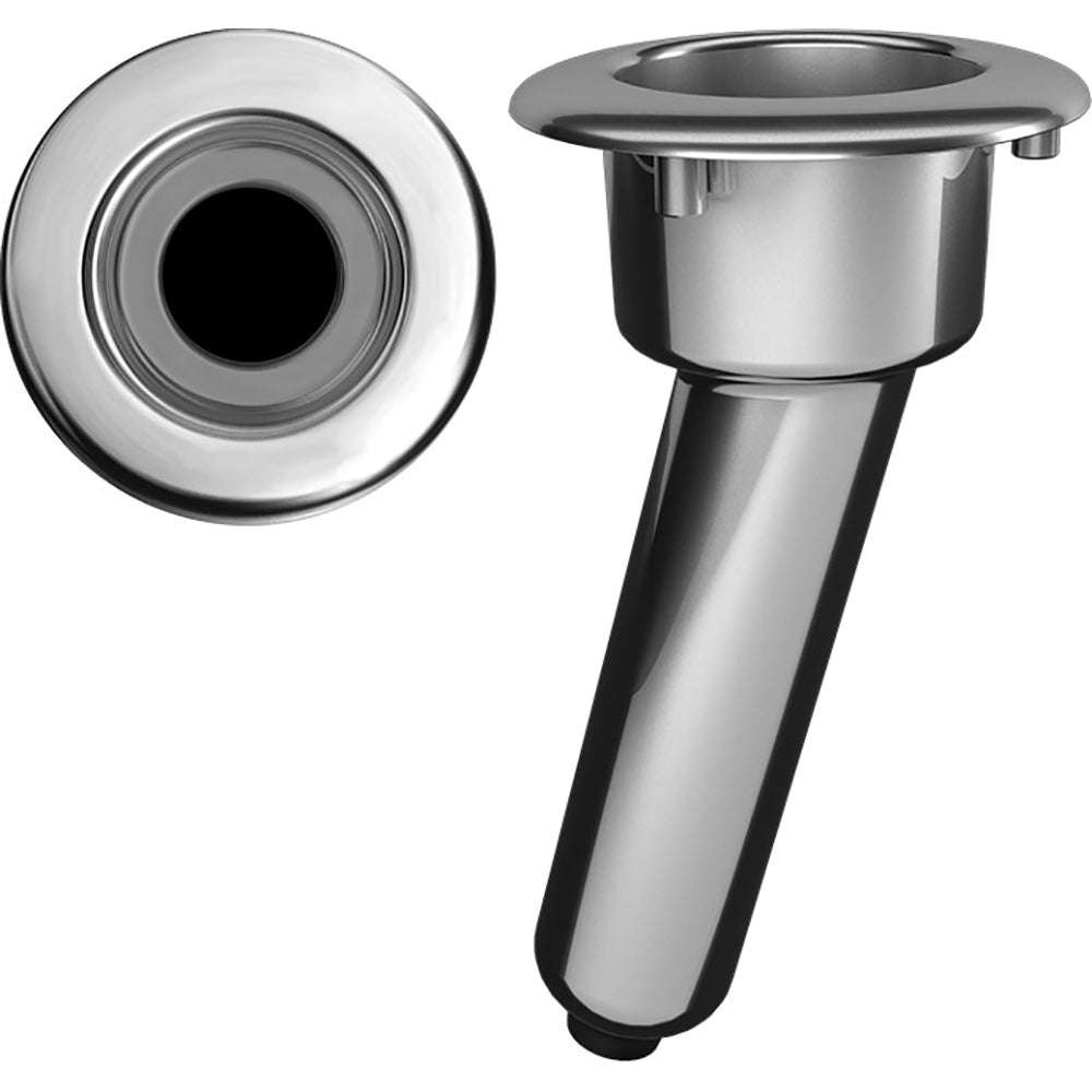 Mate Series Elite Screwless Stainless Steel 15&deg; Rod &amp; Cup Holder - Drain - Round Top