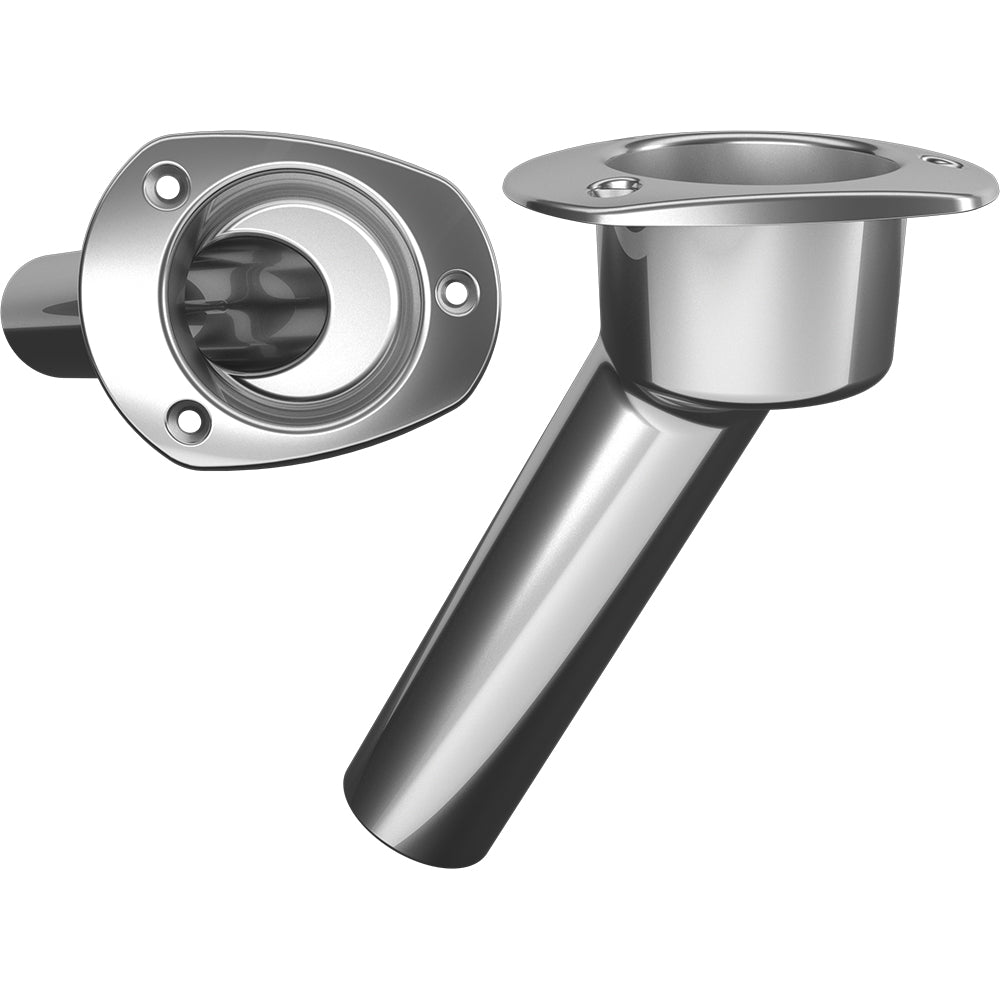 Mate Series Stainless Steel 30&deg; Rod &amp; Cup Holder - Open - Oval Top